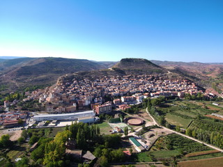 Fototapeta na wymiar Ademuz (Valencia) desde el aire