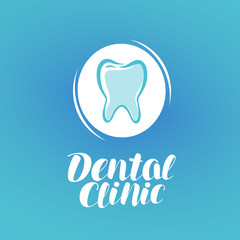 Dental clinic logo. Dentistry, tooth, medicine icon or symbol. Vector illustration