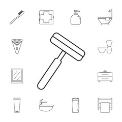 Fototapeta premium Razor icon. Set of bathroom icons. Signs, outline symbols collection, simple thin line icons for websites, web design, mobile app, info graphics
