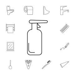 Cleaning agent icon. Set of bathroom icons. Signs, outline symbols collection, simple thin line icons for websites, web design, mobile app, info graphics