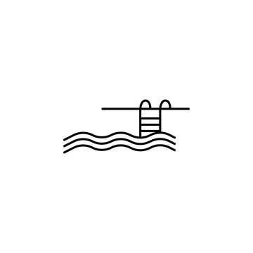 Swimming Pool Ladder Vector Icon. Simple, modern flat vector illustration for mobile app, website or desktop app