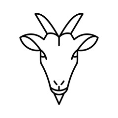 Goat animals logo head wildlife design illustration