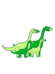 Fototapeta premium 2 kinder paar geschwister mädchen junge pärchen liebe verliebt baby junges mama papa familie langhals süß niedlich klein groß kind comic cartoon dinosaurier saurier dino hals