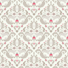 Vintage seamless wallpaper in classic style. EPS 8 vector illustration.
