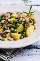 Octopus with vegetables