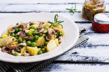 Octopus with vegetables