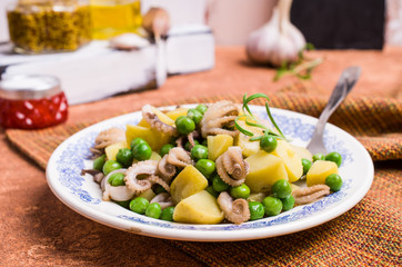 Octopus with vegetables