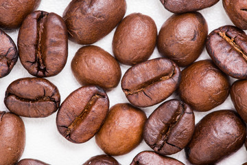 Top view of coffee beans