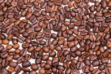 Top view of coffee beans