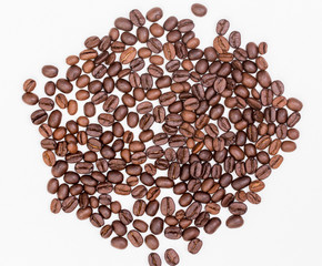 Top view of coffee beans