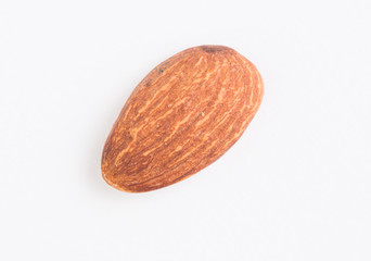 Almond on white background
