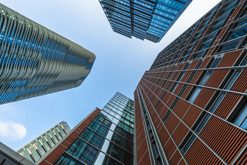 architectural complex against sky in downtown tianjin, china.