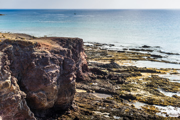 Stunning views of the coast of Papagayo. Lanzarote. Canary Islands. Spain