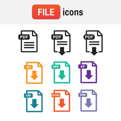 icon file document. File Icons vector illustration