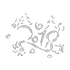 Lettering for Happy New 2018 Year.