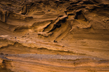 Forms of volcanic lava in Los Hervideros. Lanzarote. Canary Islands. Spain