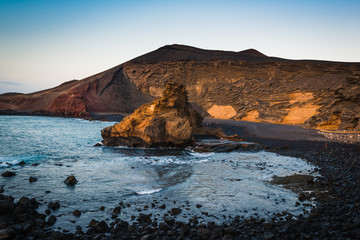 Marvelous view of the gulf of El Golfo. Lanzarote. Canary Islands. Spain