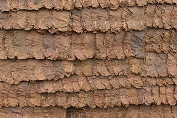 Roofing using leaves