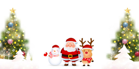 クリスマス　モミの木　雪　背景