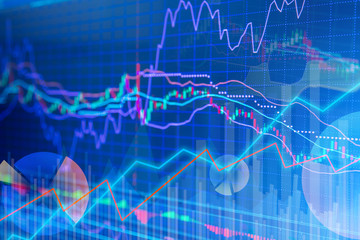 Candle stick graph chart of stock market investment trading