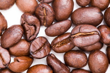 Top view of coffee beans