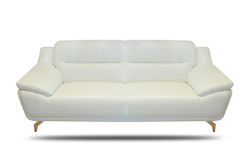 Vintage luxury white sofa isolated on white background
