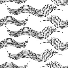 seamless pattern with wave of black beads