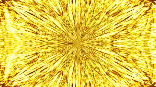 Abstract background with gold kaleidoscope. Seamless loop
