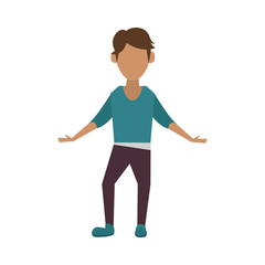 Young man posing icon vector illustration graphic design