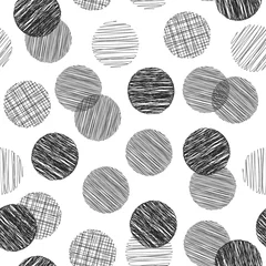Cercles muraux Polka dot Modèle sans couture avec des cercles hachurés