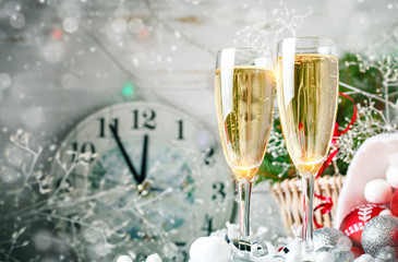 Christmas winter background. New Year's toys. Happy New Year and Merry Christmas.
