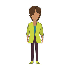 Woman posing cartoon icon vector illustration graphic design