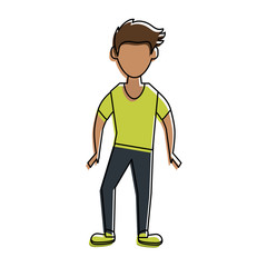 Young man posing icon vector illustration graphic design