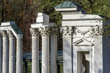 Elements of the Historic  Amphitheatre in the Royal Baths in Warsaw