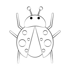 Cute ladybug cartoon icon vector illustration graphic design