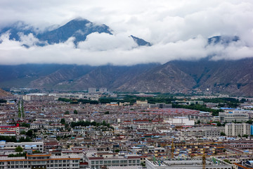 a view of Lhasa from Potala Palace