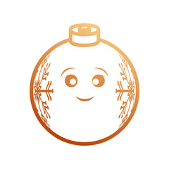 kawaii christmas bell icon over white background vector illustration