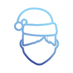 avatar man with christmas hat icon over white background vector illustration