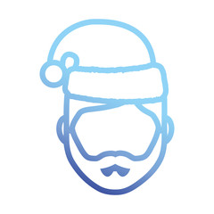 avatar man with christmas hat icon over white background vector illustration