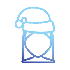 avatar woman with christmas hat icon over white background vector illustration