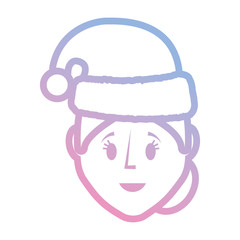 Obraz na płótnie Canvas cartoon woman with christmas hat icon over white background vector illustration