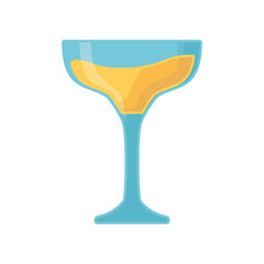 colorful glass of champagne over white background  vector illustration