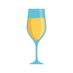 colorful glass of champagne over white background  vector illustration