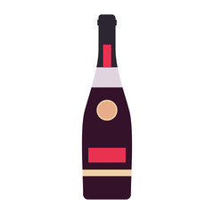 colorful bottle  wine over white background vector illustration 