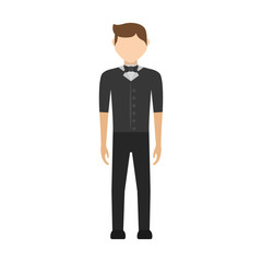 colorful waiter man  over white background  vector illustration