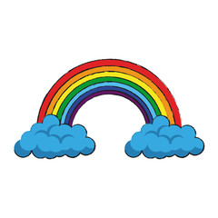 Rainbow with clouds icon vector illustration graphic design