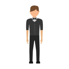 colorful waiter man  over white background  vector illustration