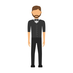 colorful waiter man  over white background  vector illustration