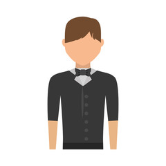 colorful waiter man  over white background  vector illustration