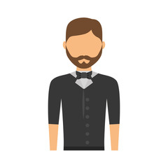 colorful waiter man  over white background  vector illustration